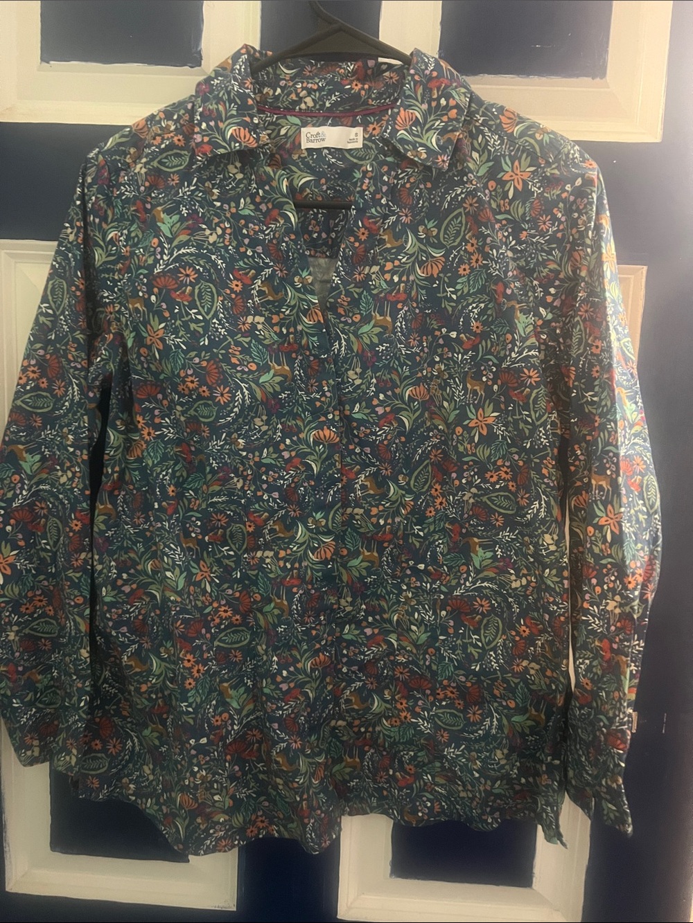 croft & barrow Dark Blue base Floral Button-Down Shirt